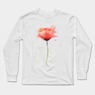 Poppy Watercolor Long Sleeve T-Shirt